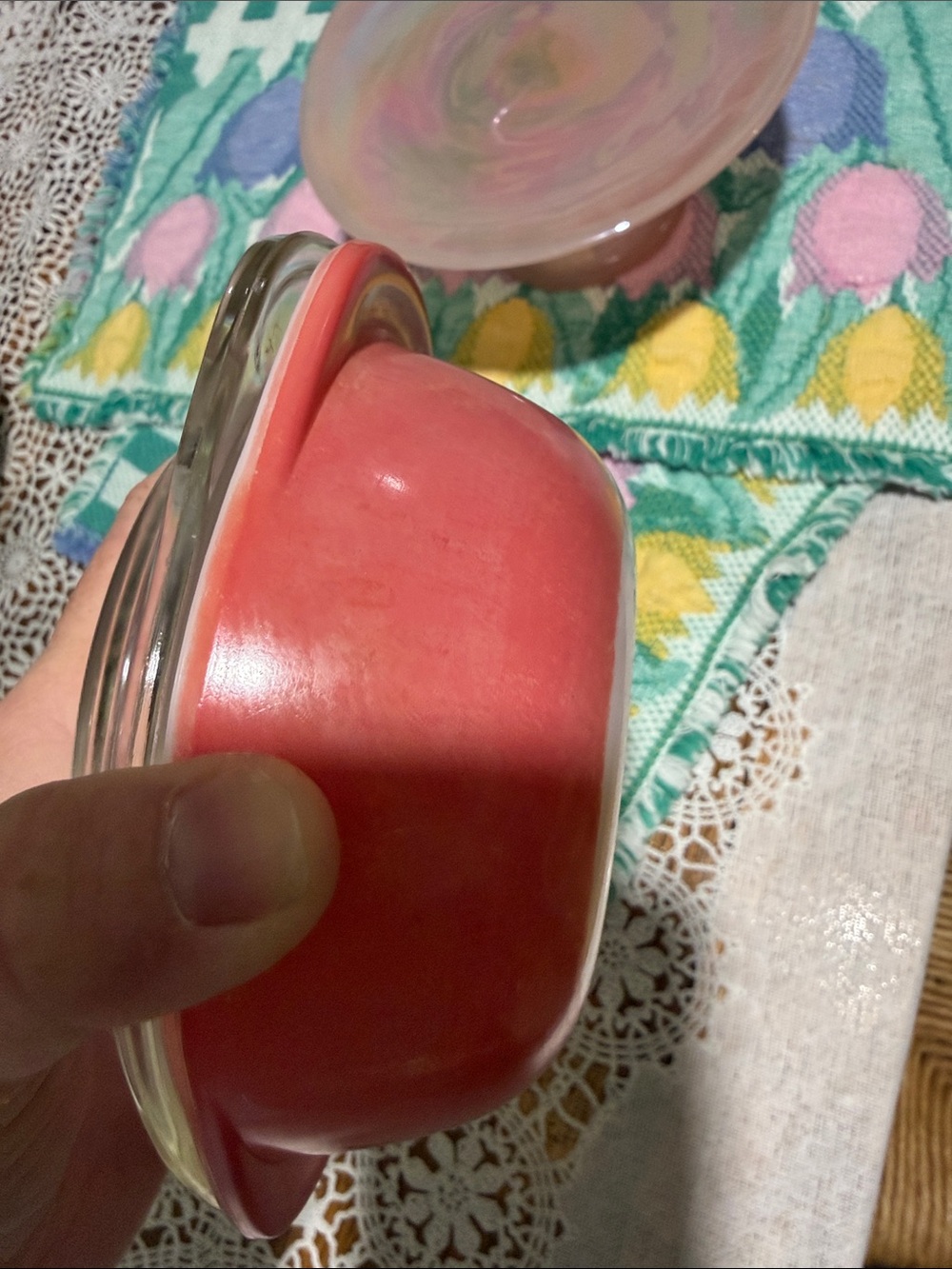 Pyrex Pink flamingo Glass Covered Bowls Set 080 - Picture 4 of 5